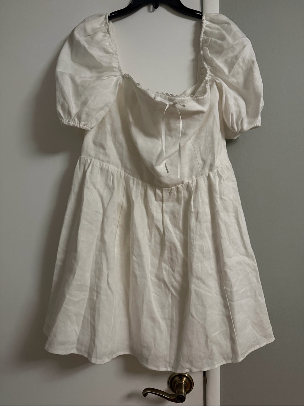 NWT Reformation Malvina Linen Mini Dress in White - Size 12